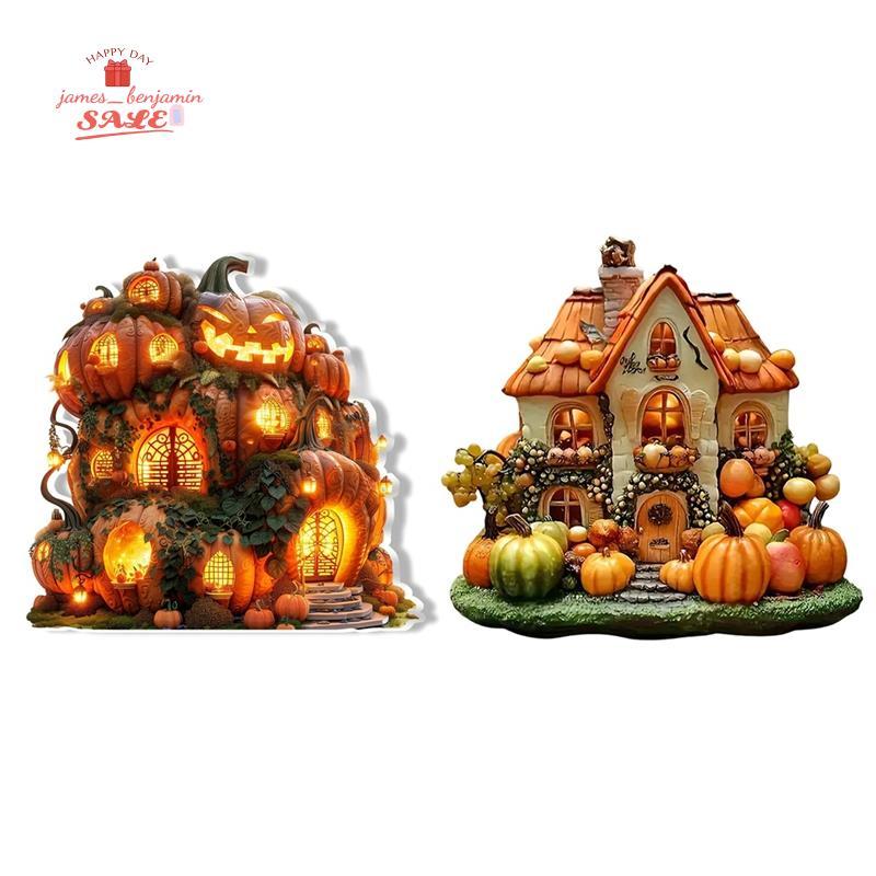 Acrylic Trang Trí 8in Halloween House 2D Piece 2pc Cho Mùa Thu Lễ Tạ Ơn Yếu Tố Bí Ngô Tiệc Quà Tặng 