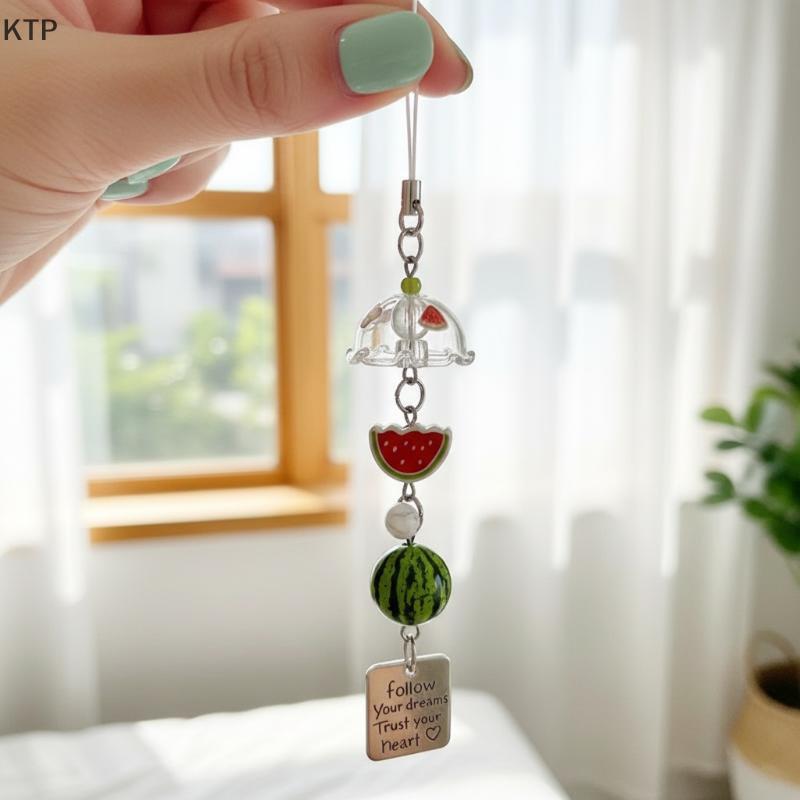[KTP] minh bạch Keychain gió Chime Keyring điện thoại di động dây túi trang trí.
