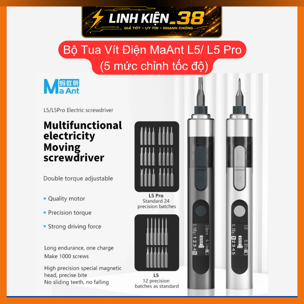 Bộ Tua Vít Điện MaAnt L5/ L5 Pro (5 mức chỉnh tốc độ). linhkien_38