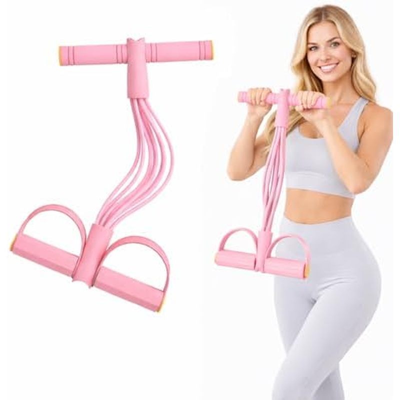 8-Tube Pedal Resistance Band with Handles, Multifunctional Pedal Resistance Band Made of Natural Rub