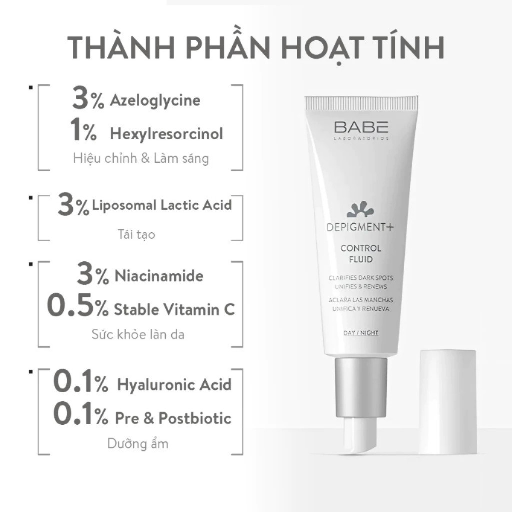 Kem Dưỡng Sáng Da Và Làm Mờ Vết Thâm Nám DEPIGMENT+ Control Fluid Tuýp 40ml | BigBuy360 - bigbuy360.vn