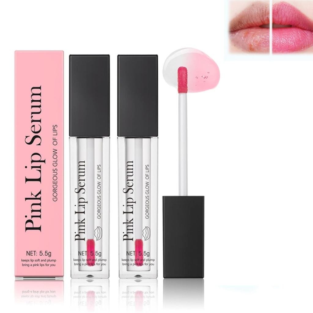 Pink Lip Serum Plump Color Changing Lip Gloss Magic Hydrating Lip Glow Oil Plumping Gloss Tinted Lip