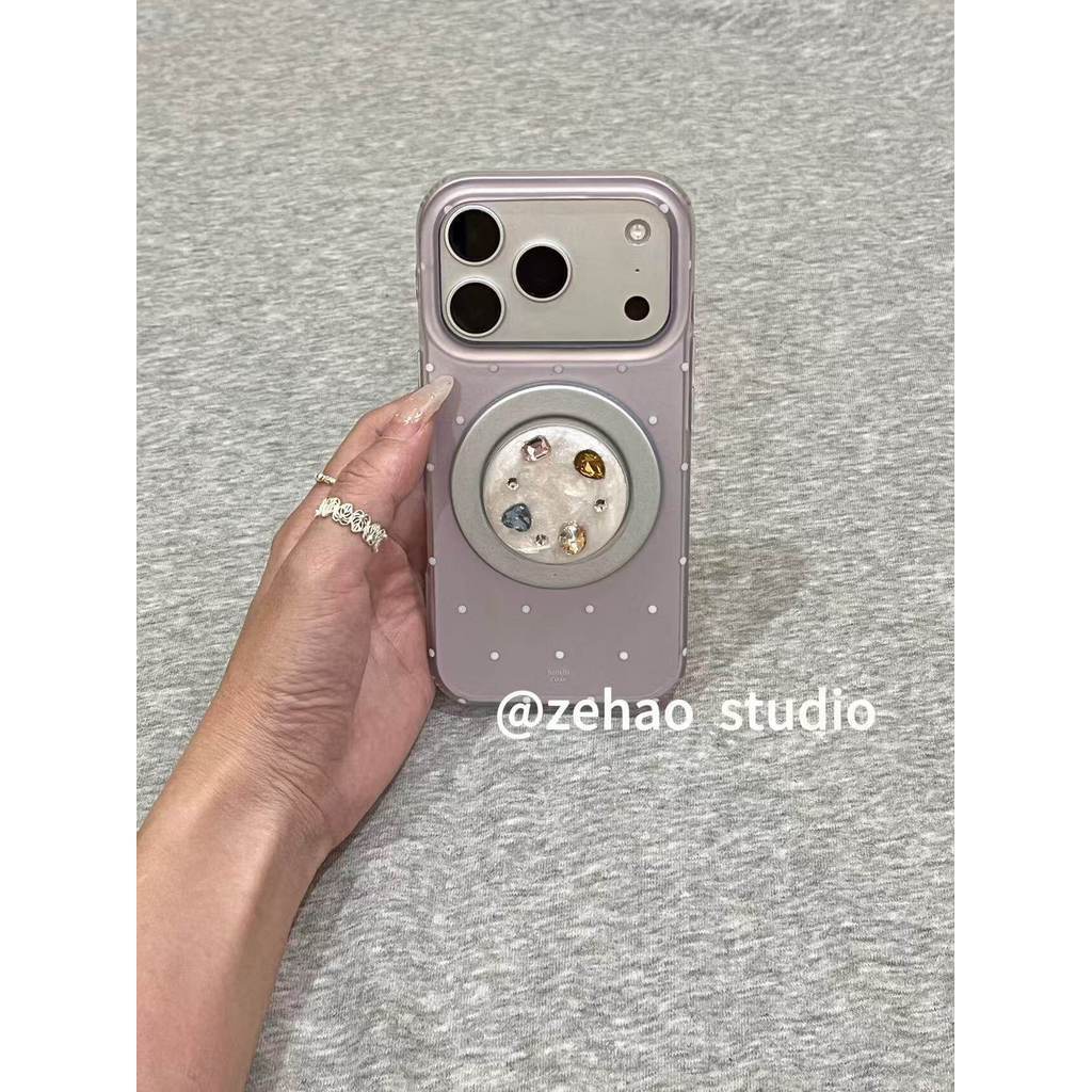 ốp lưng iphone 12 thường ốp lưng iphone sang chảnh nữ Có vỏ nước sốt · Chấm bi tím từ tính Thích hợp