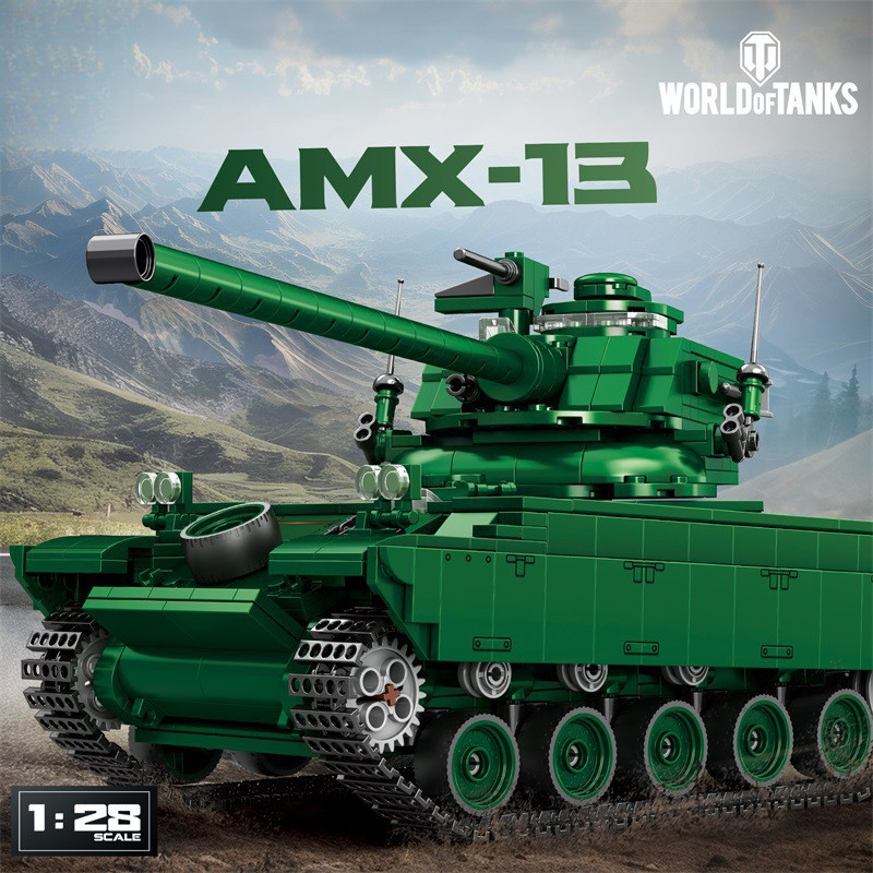 Xếp hình xe tăng chiến đấu AMX-13, mô hình quân sự chi tiết cao, đồ chơi sáng tạo cho người lớn
