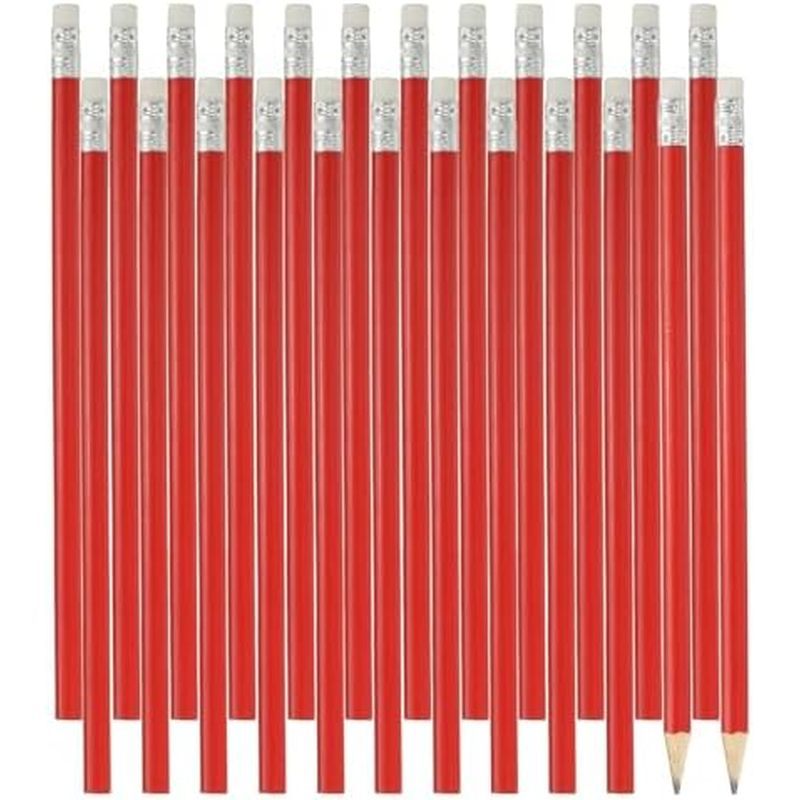 PATIKIL Round Wooden Pencils Bulk, 24 Pack HB Graphite Pencils with Eraser for Office Supplies, Engi