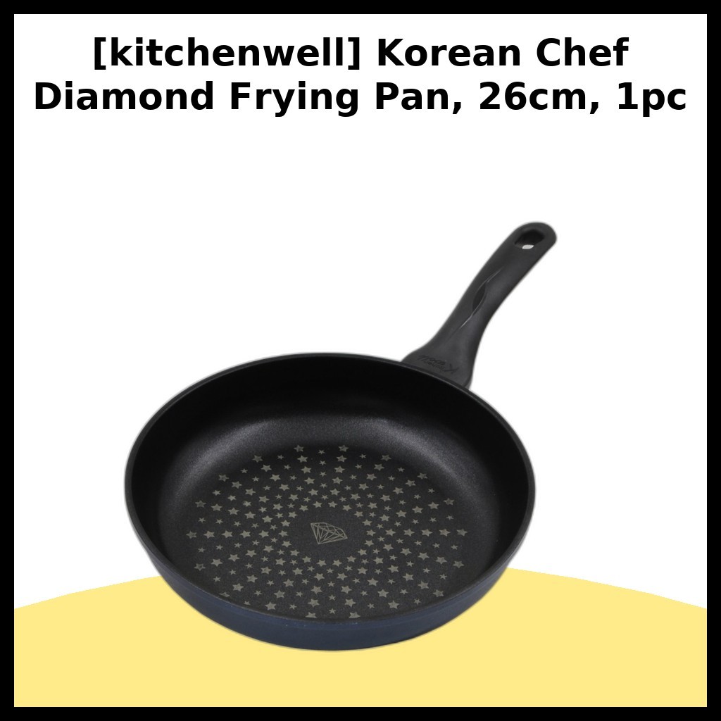 [kitchenwell] Chảo rán kim cương đầu bếp Hàn Quốc, 26cm, 1 cái / Chảo rán Hàn Quốc / Chống dính kim 