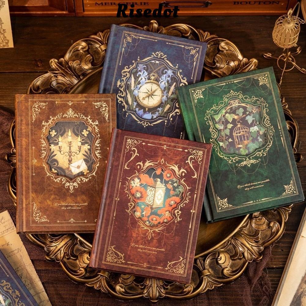 Nhật ký RISEDOT A6, 192 tờ Century Hymn Series A6 Sổ tay bìa cứng, Retro DIY Scrapbooking Planner No