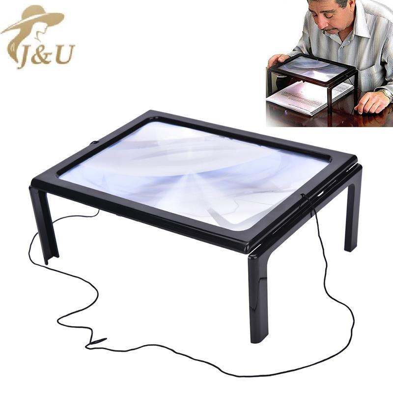 JU Large A4 Page Hands Free 3x Kính lúp có đèn LED đọc sách, VN
