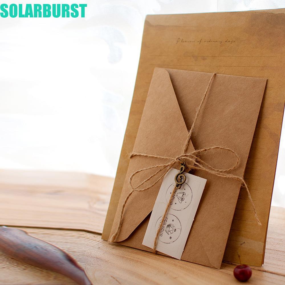 SOLARBURST Phong Bì Thư Giấy Thư Tình 12 Cái / bộ Thư Bộ Thư Mời Phong Bì Vintage Phong Cách Châu Âu