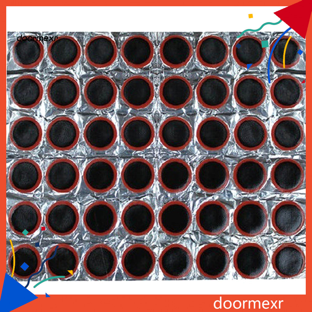 DOO 48 Chiếc Vuông Tròn Cao Su Đi Xe Đạp Lốp Xe Đạp Đâm Lốp Sửa Chữa Miếng Dán Công Cụ