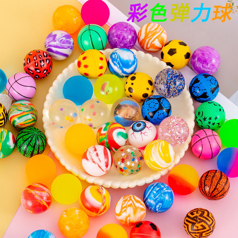 Bouncy Ball 32 Bouncing Ball Đồ chơi trẻ em Bóng nảy cao su One Yuan Capsule Toy Machine Twist Capsu