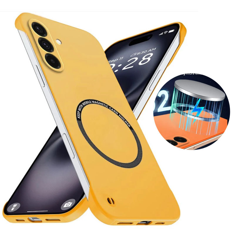 Ốp Lưng Siêu Mỏng Không Khung Cho Samsung Galaxy A37 A57 A17 Sạc Không Dây Từ Tính Da-Cảm Giác Chống