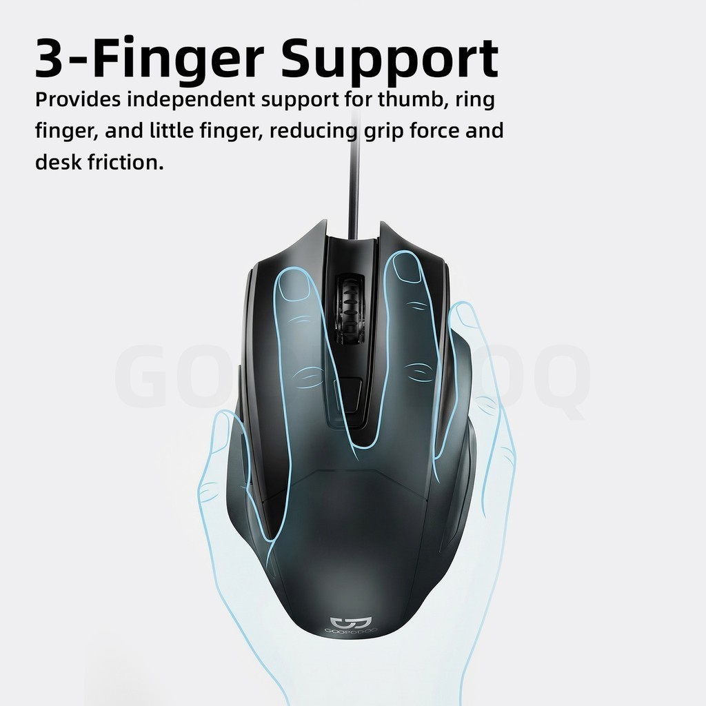 Chuột Có Dây GOOJODOQ 4 Nấc DPI, 6 Nút, Thiết Kế Êm Tay, Cắm USB Xài Liền | BigBuy360 - bigbuy360.vn