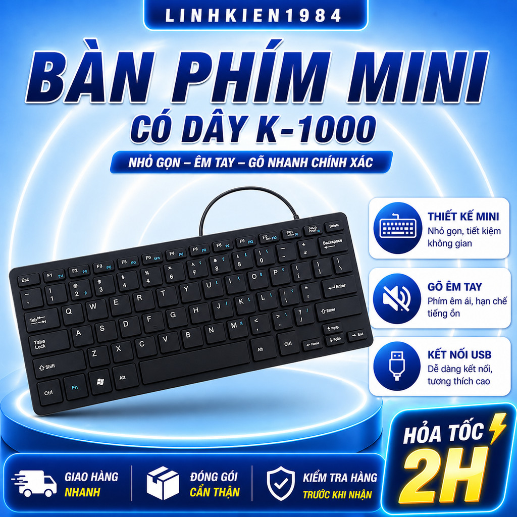 BÀN PHÍM USB MINI K1000/868