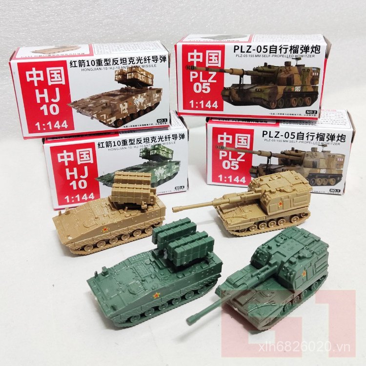 Mẫu hoàn thiện 1 / 144 Trung Quốc PLZ-05 Tự trang bị 155 Pháo lựu đạn Mũi tên đỏ 10 Xe tên lửa chống
