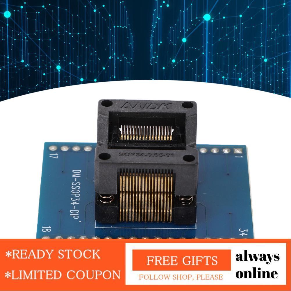 Alwaysonline Alwaysonline Yunseity SSOP34 sang DIP34 IC Lập Trình Viên Kiểm Tra Bộ Chuyển Đổi Ổ Cắm 