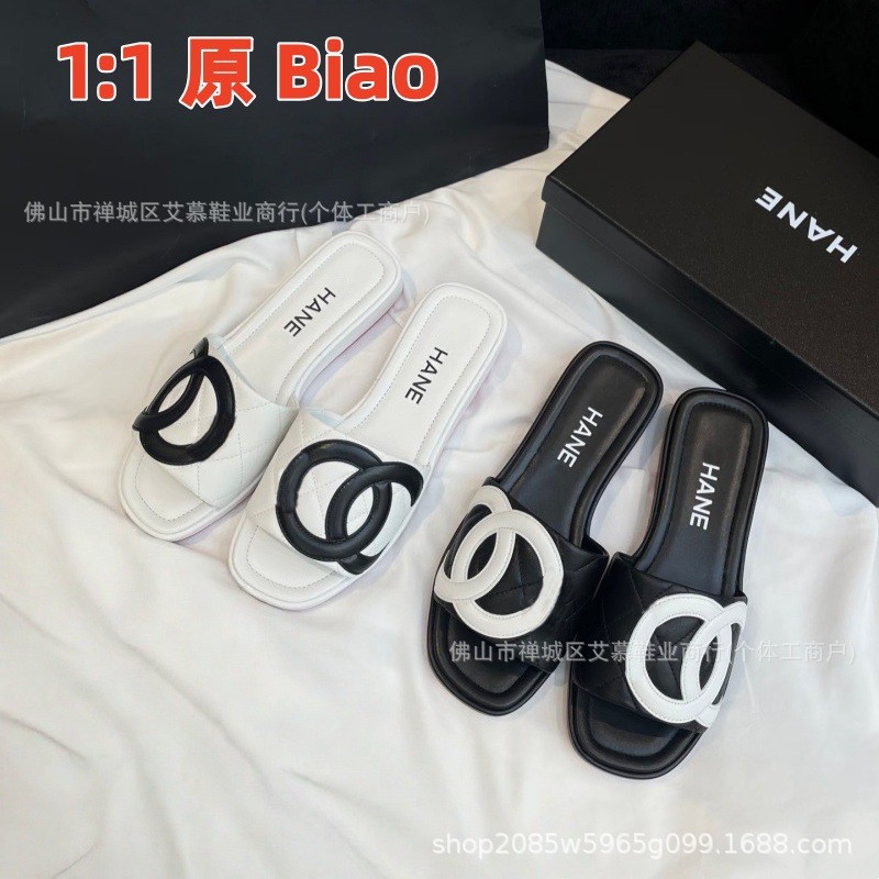 CHA Diamond-patterned wedge-heeled thick-soled slippers, new summer casual open-toe outdoor height-i