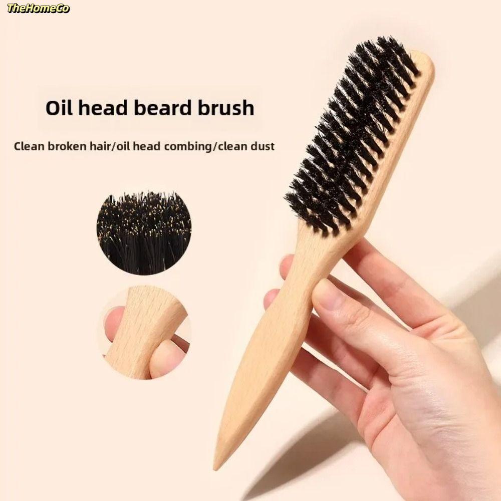THEHOMECO Boar Bristle Hair Brush, Chức năng trêu chọc Bàn chải tóc mượt mà, Flyaways Control Wood B
