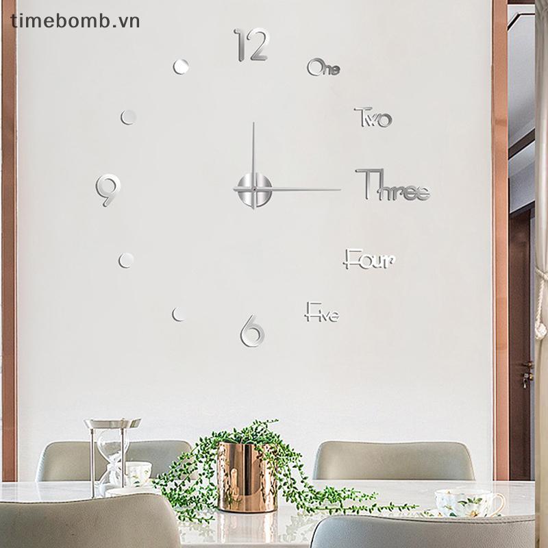 MỚI # 1Pc 3D Wall Clo Mirror Wall Stiers Creative DIY Wall Clos Thiết kế hiện đại Tắt tiếng Đồng hồ 
