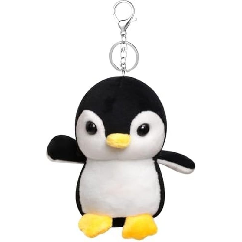 Anboor Small Stuffed Animals 4.3 Inch Penguin Plush Animal Toy with Keychain Award Goodie Bag Filler