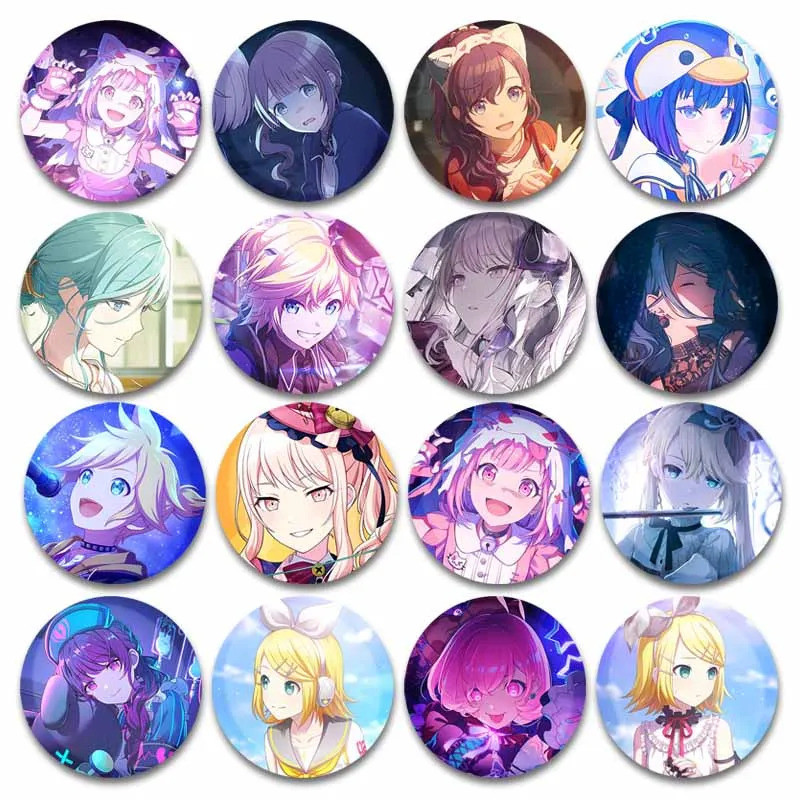 Âm nhạc và trò chơi nhân vật Akiyama Mizuki & Yoisaki Kanade - Huy hiệu anime Nightcord 50mm, phù hợ