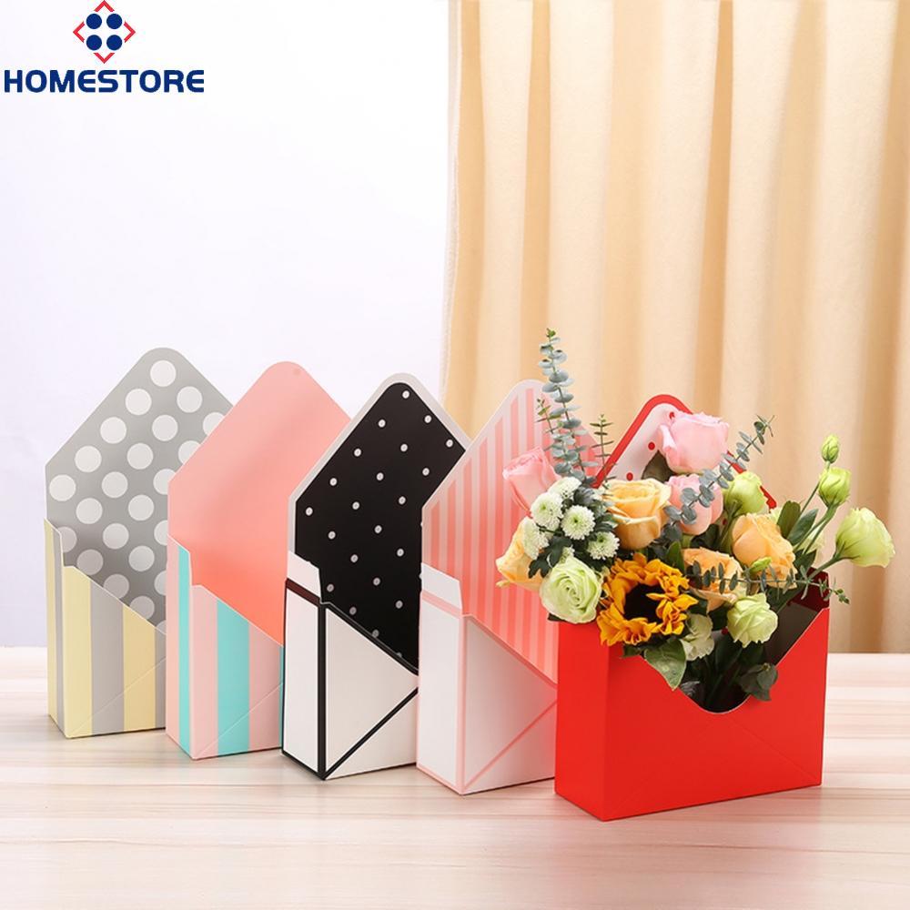 [Homestore]Romantic Striped Flower Box Holder in Envelope Shape for Wedding and Party Decor