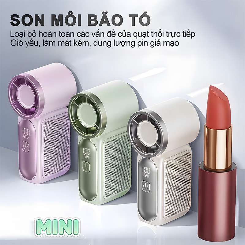 Quạt mini tích điện 2026 Kích thước nhỏ gọn, mát lạnh lâu dài, gió mạnh mẽ…
