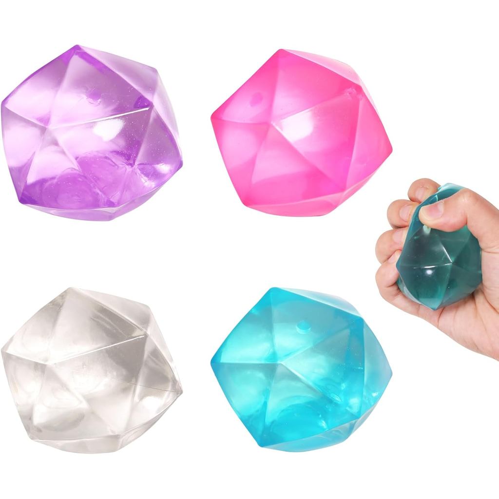 4 Mini Nhỏ 1.8 Inch Masonry Ice Squishy Stress Balls-Polyhedron Diamond Sugar Balls Đồ chơi nâng lên