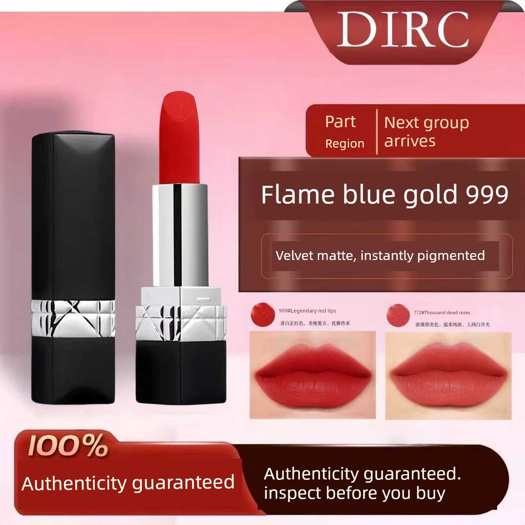 son romand chính hãng son romand Diao DIRC Son Môi Ngọn Lửa Vàng Xanh Nhung Matte 999 Lâu Trôi Không