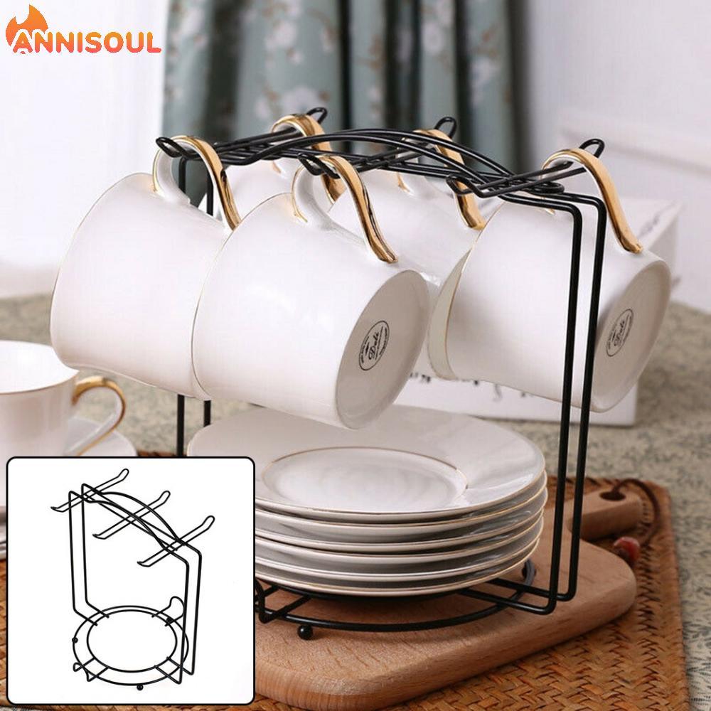 [NISO]1 * Cup Holder Stainless Steel Storage Black Cabinets Coffee Mug Tree Stand