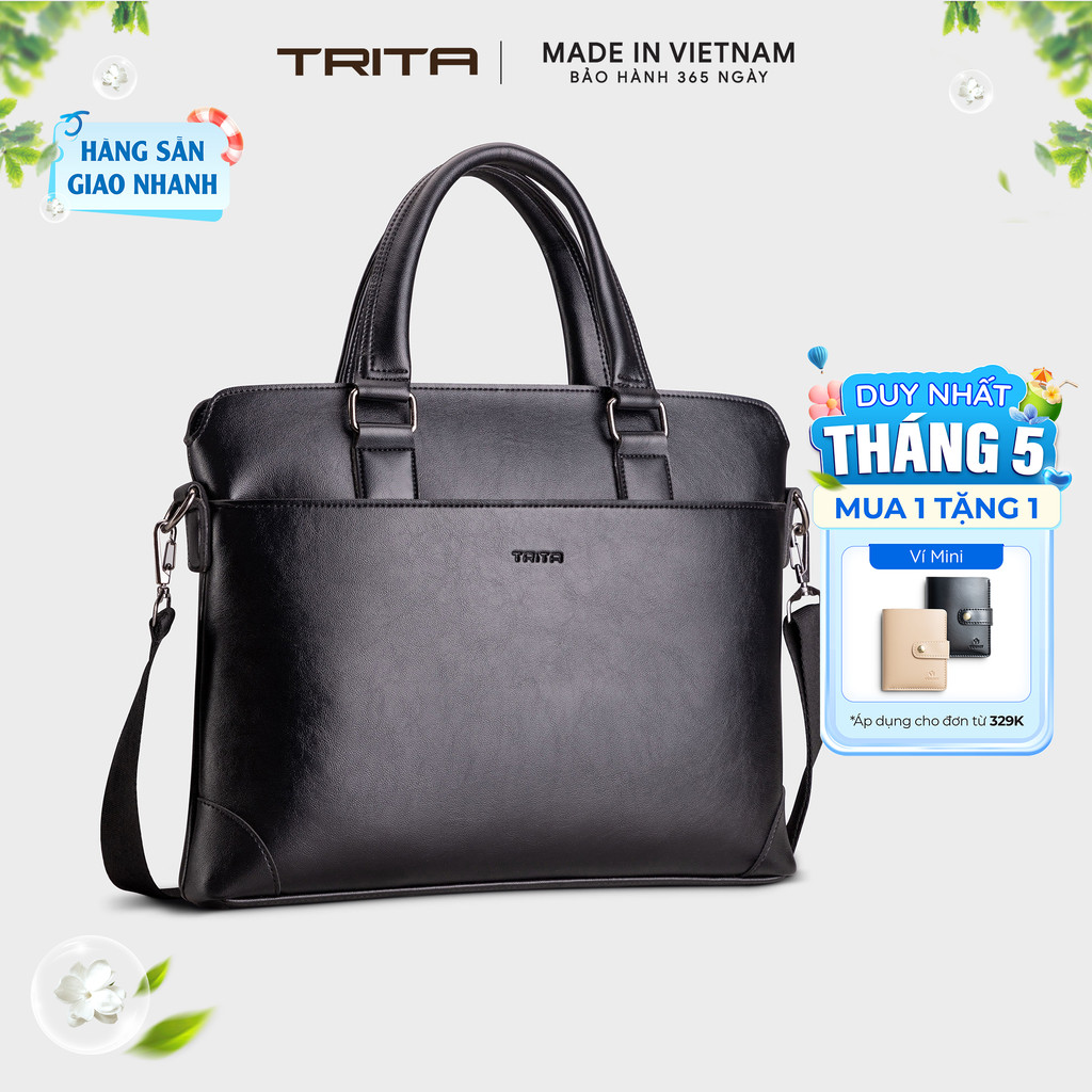Cặp công sở Trita (Thời trang nam phong cách đựng vừa laptop 14 inch - Cặp da TCA16) Bagsmart