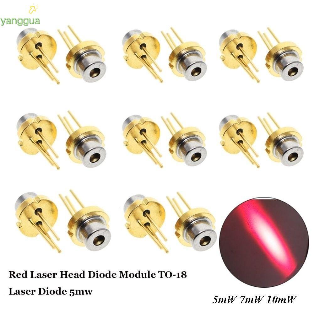 YANGGUA DIY Hồng ngoại đốt cháy công suất cao, 5mW 7mW 10mW Lab 650nm Mô-đun điốt đầu laser đỏ, Chân