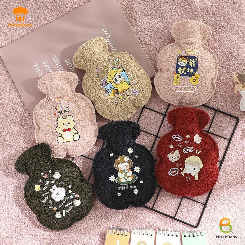 [Kitten-t] Bình Nước Nóng Mềm 320ML Ấm Tay Mùa Đông Dễ Thương Kawaii Bình Nước Cho Bé Gái Eo Di Động