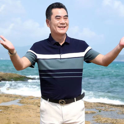 Áo polo nam tay ngắn sọc rời, thoáng mát phù hợp hàng ngày WL167
