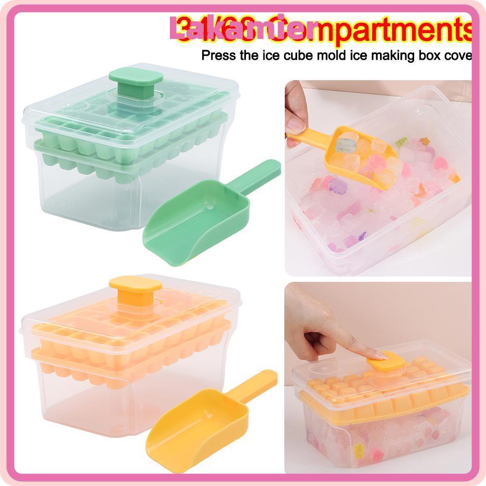 LAKA Home Ice Box, Ice Tool Press Type Ice Cube Mold, 34 / 68 Ngăn Có Nắp Hộp Ngăn Đá