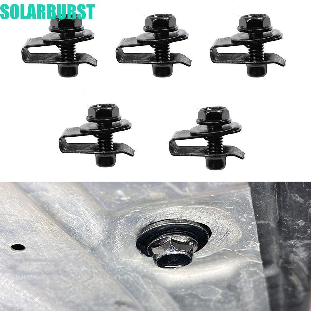 SOLARBURST 5 / 10 Chiếc Bu Lông Thân Ô Tô, M6 6MM Kẹp Hạt U Ô Tô, Splash Shield Guard Splash Shield 