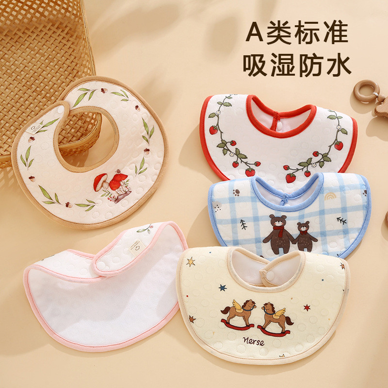 Knitted Pure Cotton Waterproof Saliva Towel Baby Feeding Bib Anti-Dirty Absorbent Vomit Milk Bath Ma