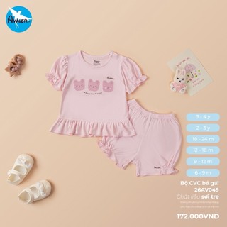 Bộ Avaler cộc tay mềm mát bé gái