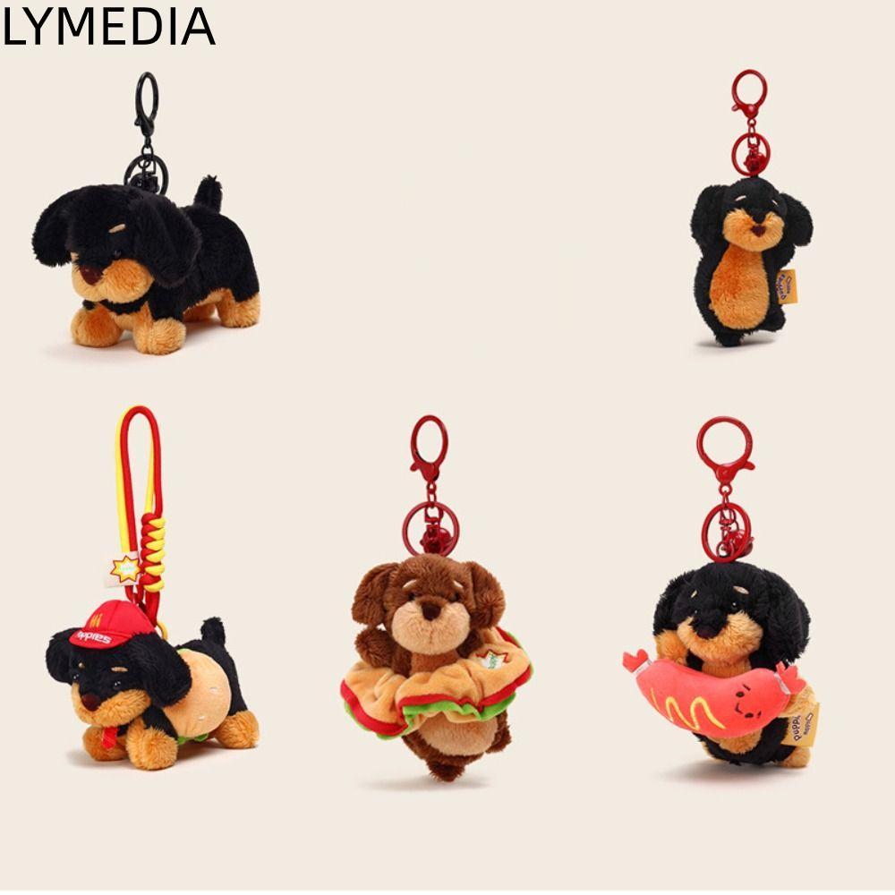 LYMEDIA Dachshund Dog Móc khóa, Túi sáng tạo Mặt dây chuyền Furry Puppy Móc khóa, Furry Puppy Coin P