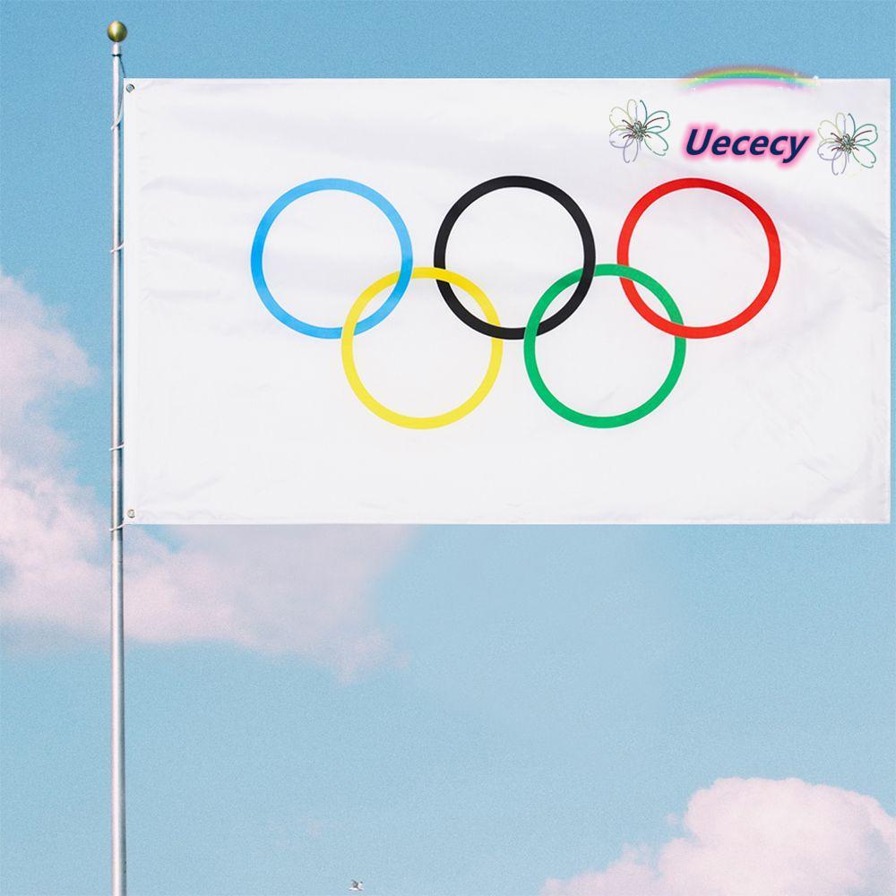 Cờ trò chơi Olympic UECECY Trang trí trong nhà bằng đồng thau Grommets Trang trí Olympic chống phai 
