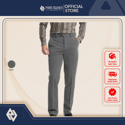 Quần âu nam Phan Nguyễn, chất liệu cao cấp, bền chắc, form slim fit, thiết kế cạp chun ẩn QVL.907