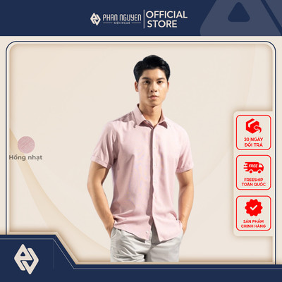 Áo sơ mi trơn cộc tay cao cấp Phan Nguyễn, chất liệu mềm mát, chống tia UV, phong cách hiện đại, lịch lãm SMC.423-425