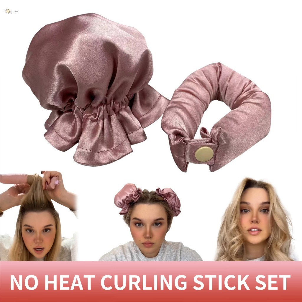 Satin Heatless Hair Curler Set Ngủ Curls Silk Ribbon Hair Rollers Sleep Overnight Curling Set