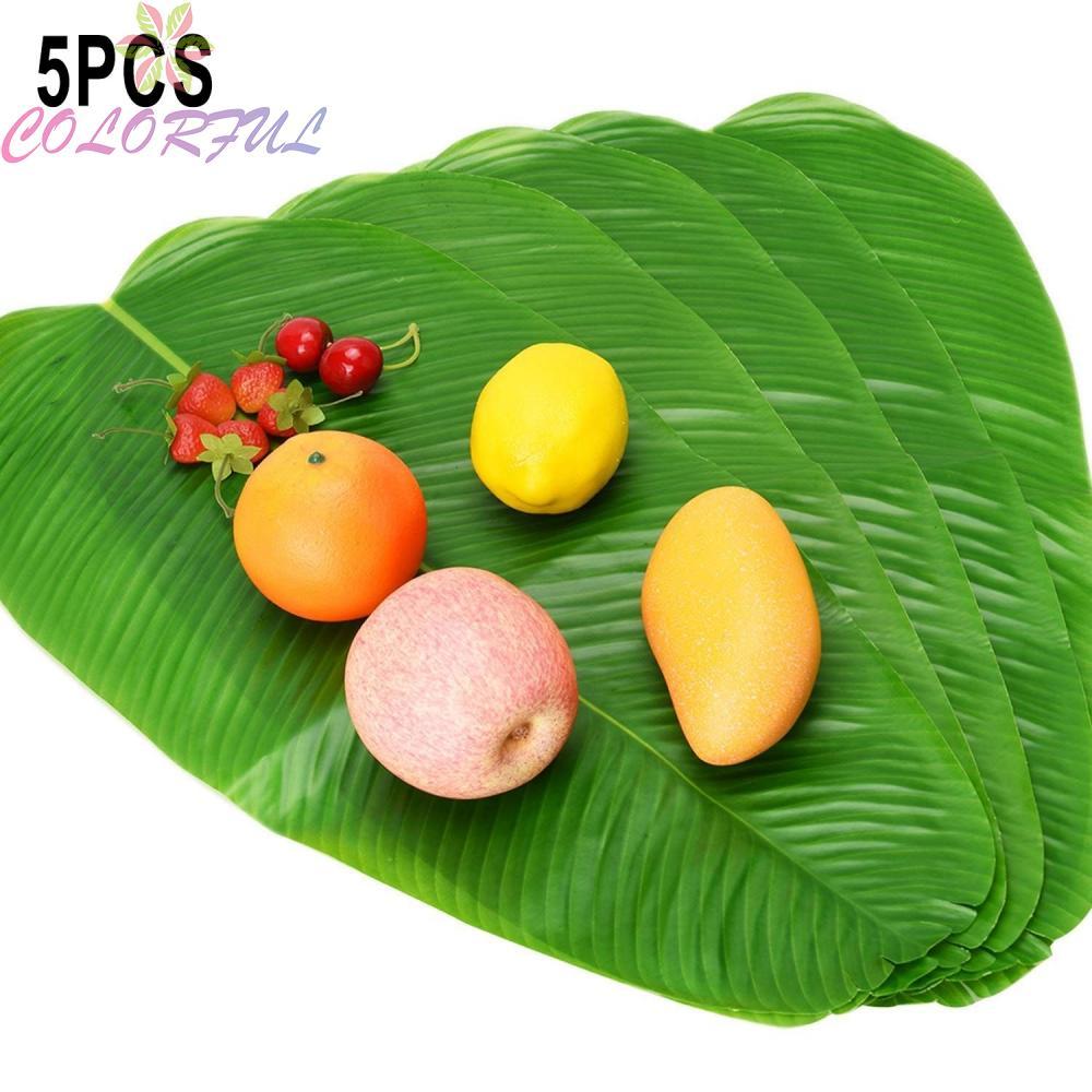 Banana Leaves Artificial 5PCS Large Luau Tropical Artificial Banana Faux