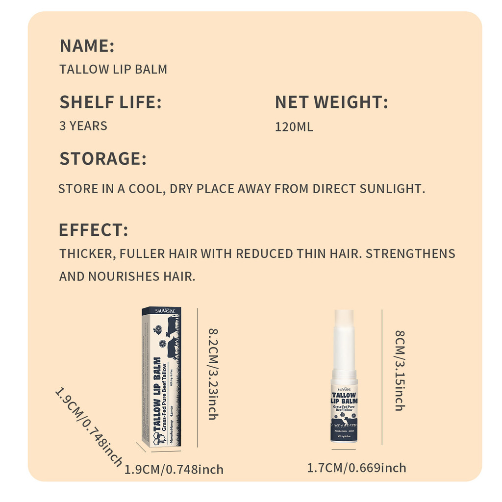 Cỏ Ruồi Bò LIP BALM TALLOW LIP BALM Dưỡng Ẩm Dưỡng Ẩm Làm Sáng LIP BALM