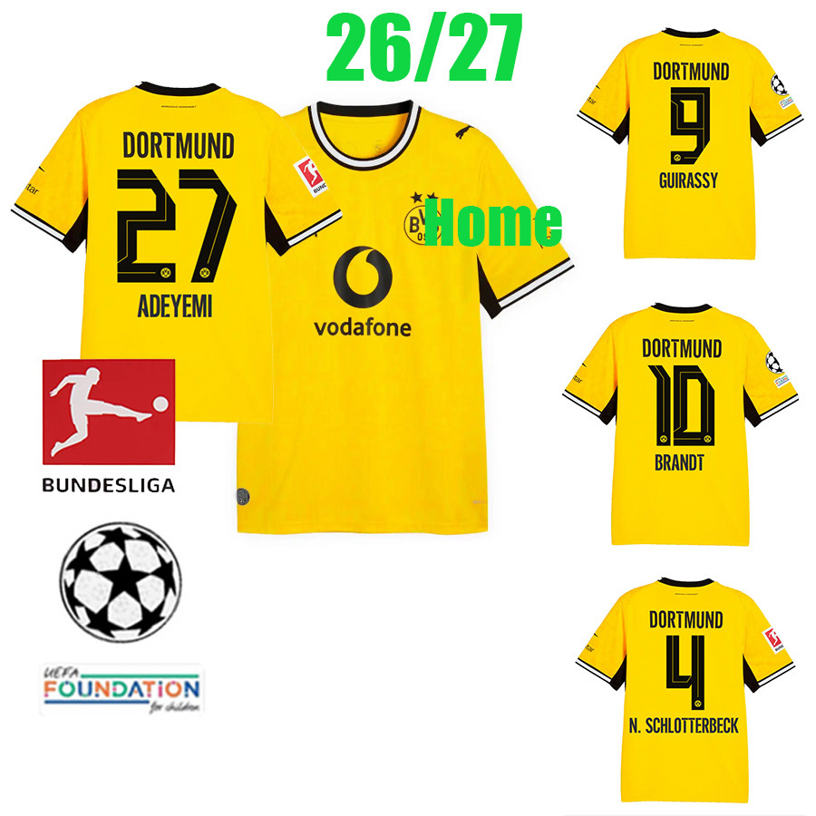 26 / 27 ADEYEMI jersey 26 / 27 DOrtMundS-Quần áo bóng đá gia đình BRANDT GUIRASY N.SCHLOTTERBECK BEI