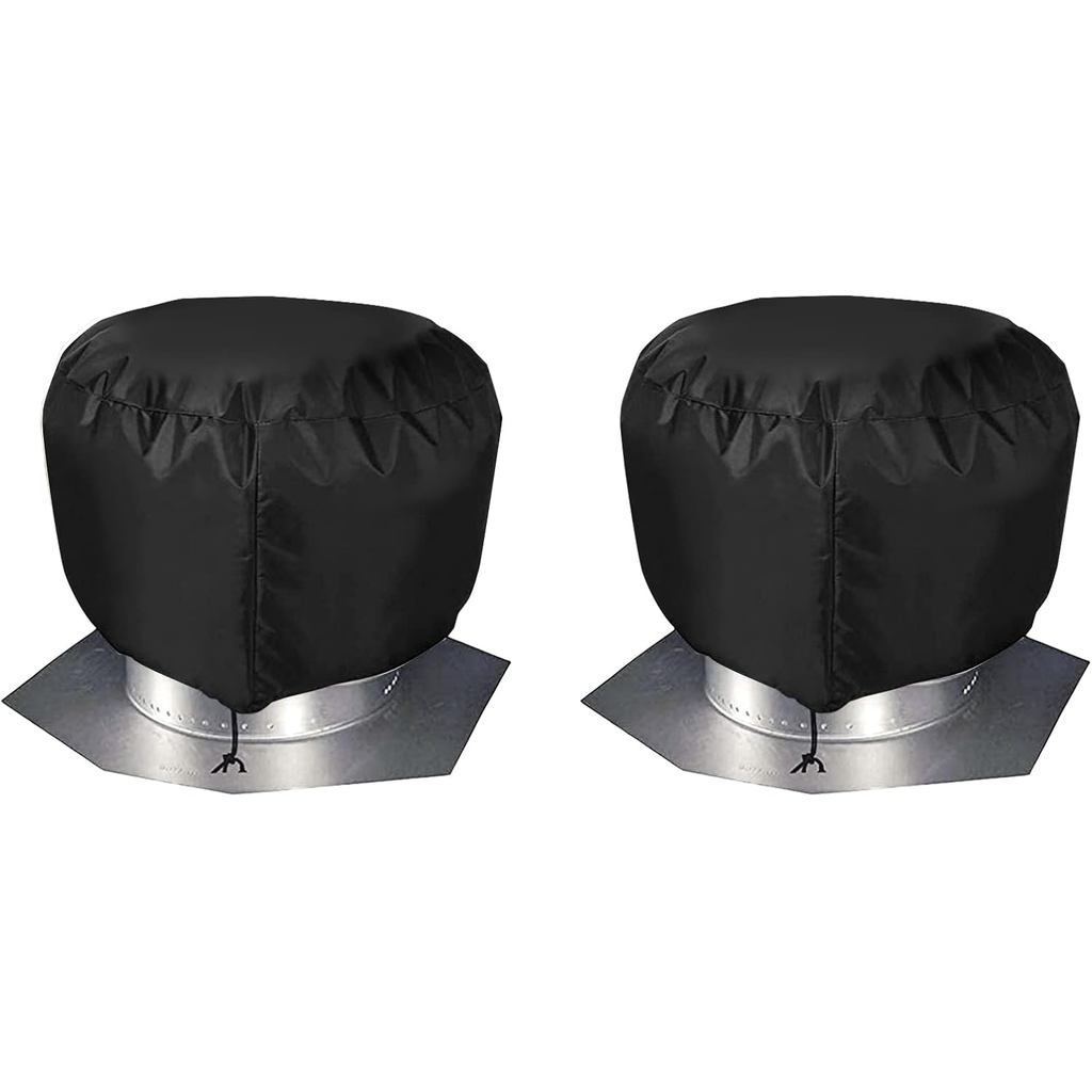 Nhà che lỗ thông hơi mái tuabin - Nopwer Roof Turbine Hoods Shield Canvas 20 "x 20" 2 Chiếc Đen
