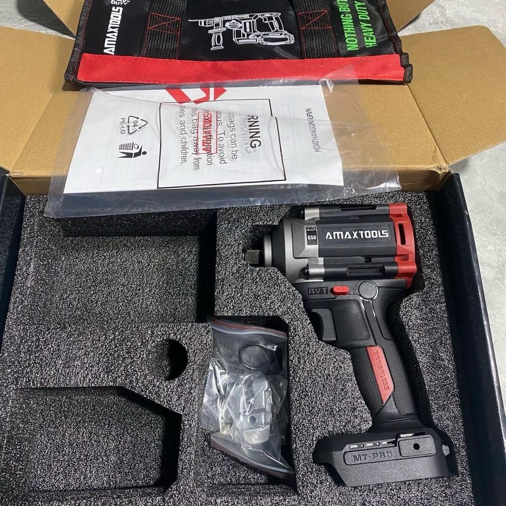 Thân máy bulong AMAXTOOLS 650Nm máy sử dụng chân pin phổ thông m21