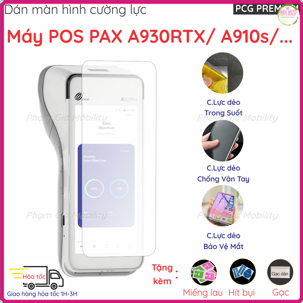 Dán màn hình cường lực dành cho máy quẹt thẻ, Pos PAX A910s A930RTX Smart Wpos SUNMI iMin Swift loại