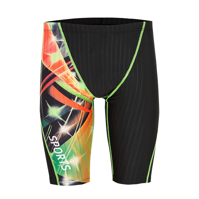 Fashionable Swimming Trunks for Men Anti-Embarrassment Cropped Swim Trunks Quick-Drying Racing Sport